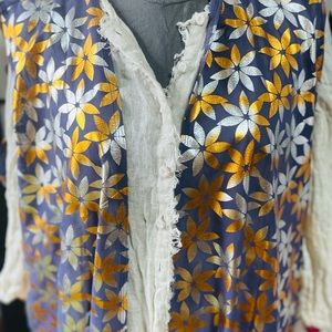 Elegant Vest Duster Metallic Grey and Gold LuLaRoe Joy